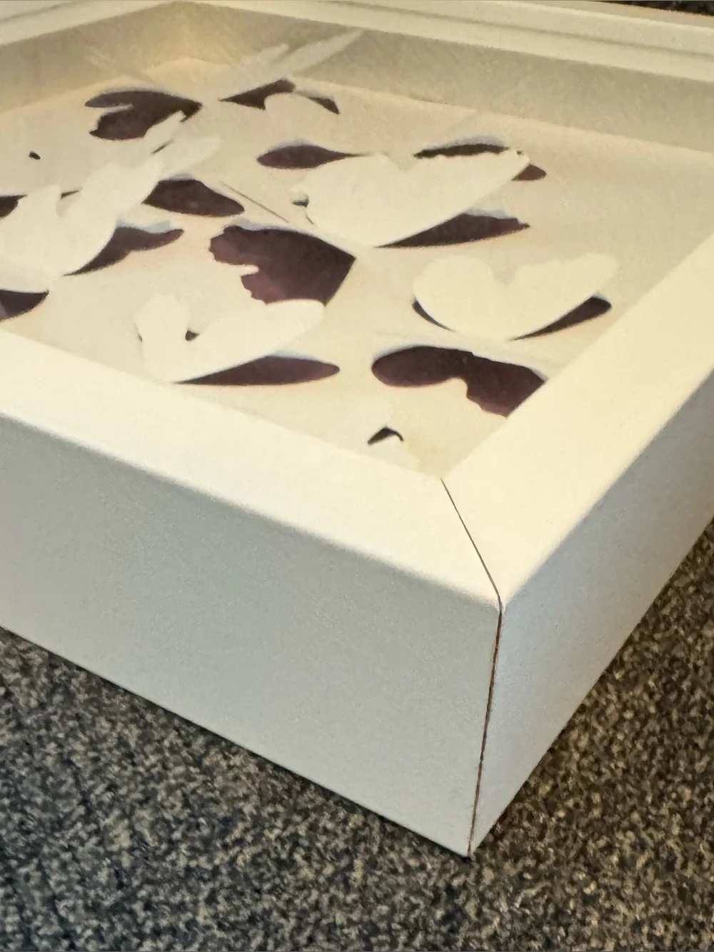 3D Butterfly Wall Art Shadow Box by Lola Fraser Purple & White IKEA OLUNDA